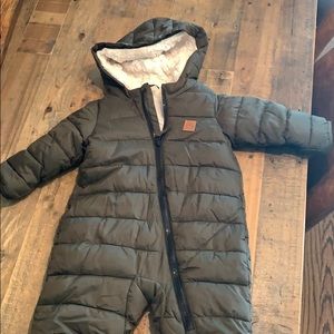 Baby down fur lined suit.